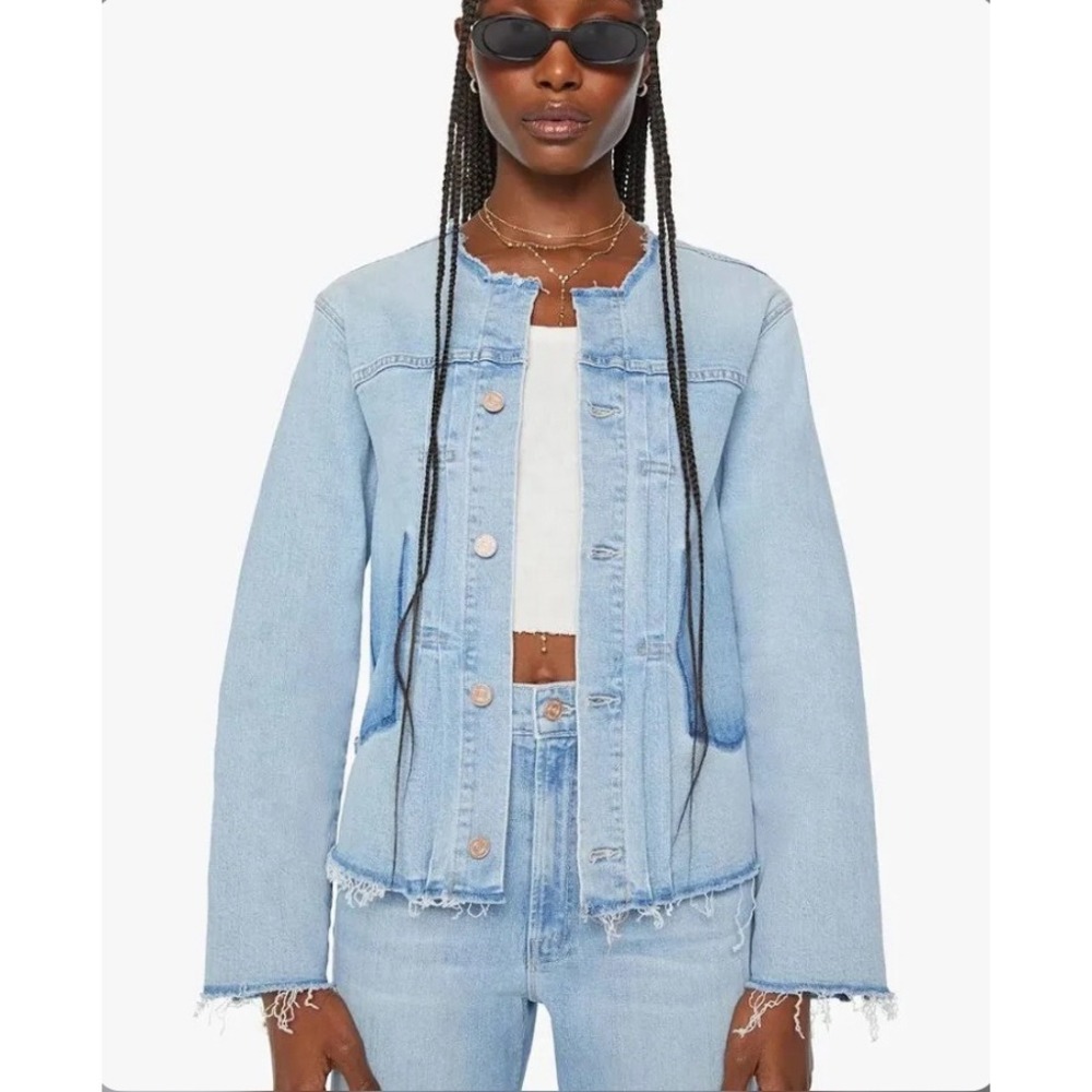 Mother The Cut Daybreak Drifter Jacket Norway Dude Blue Denim Size Large
